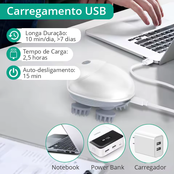 Massageador Elétrico de Couro Cabeludo